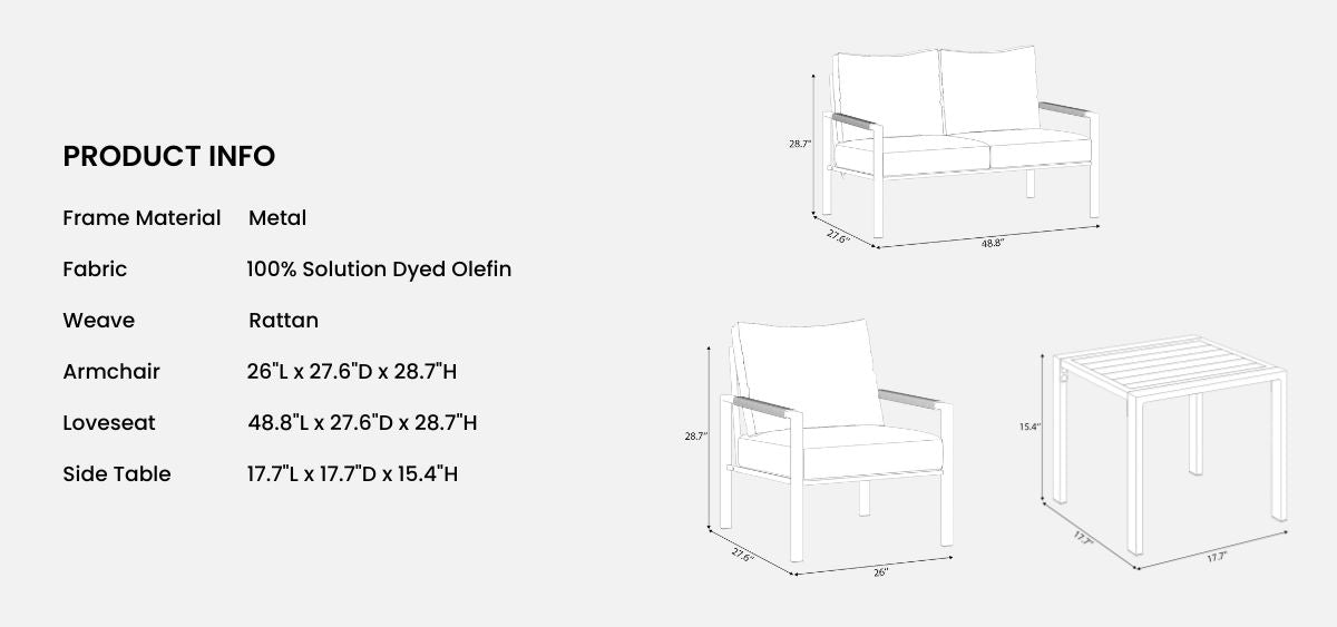 metal conversation set information