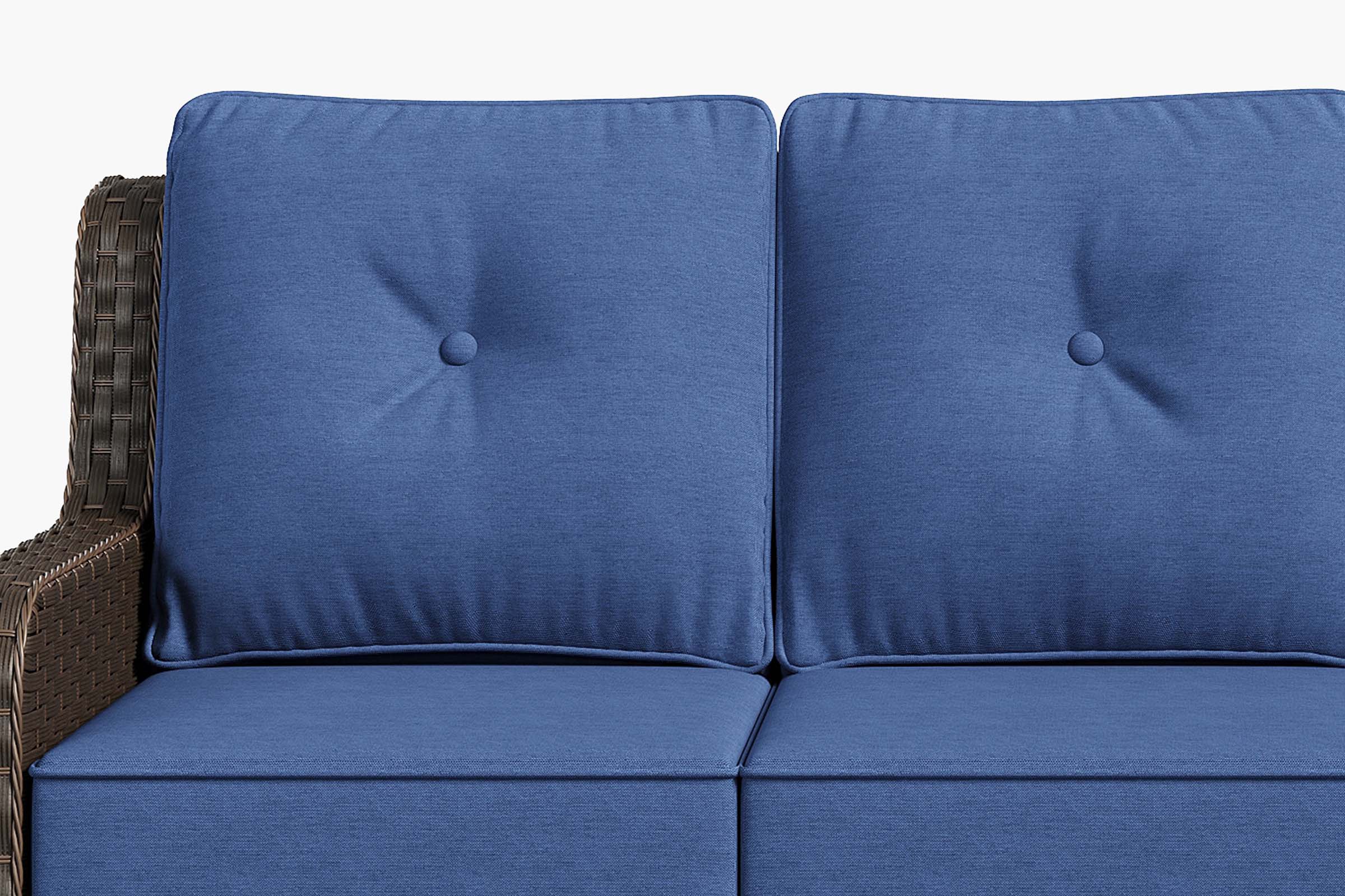 Thick Matress-Like Cusion of 6-Piece_Outdoor_Wicker_Swivel_Chairs_Conversation_Navy Set.#color_navy