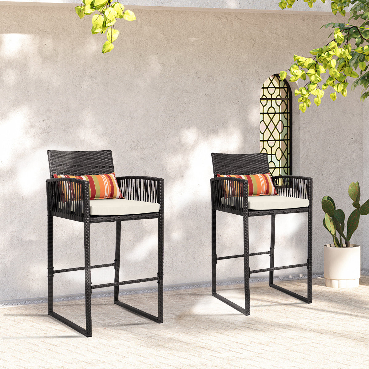Outdoor Wicker Bar Stools