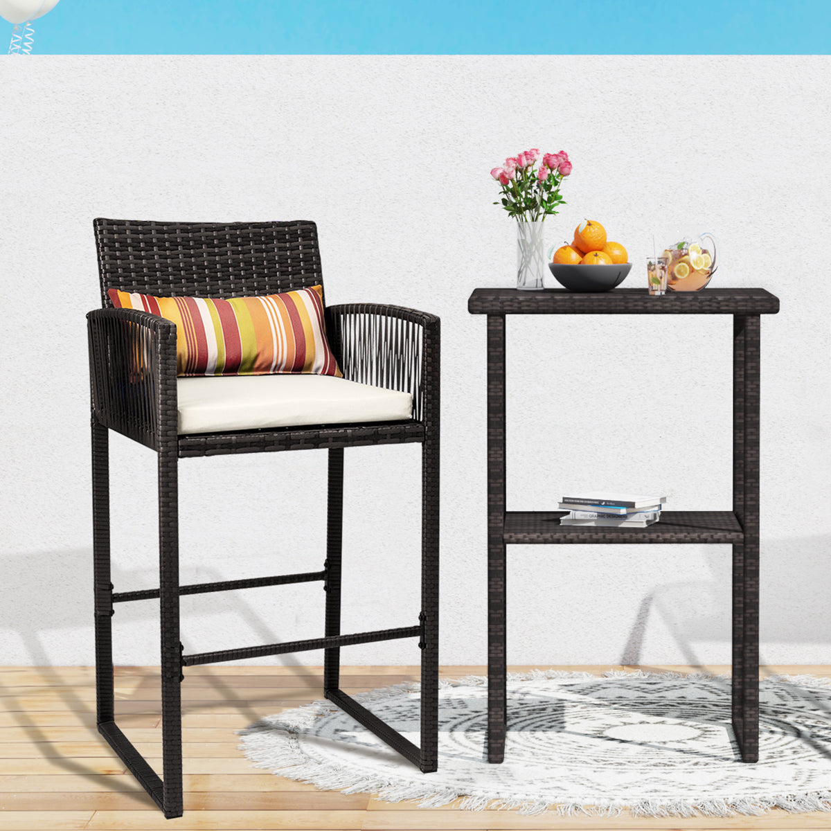 Outdoor Wicker Bar Stools