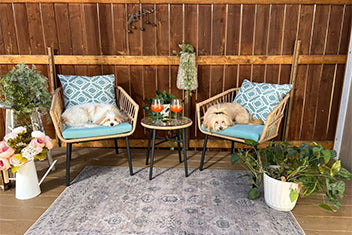 Wicker Patio Conversation Set with Cushions