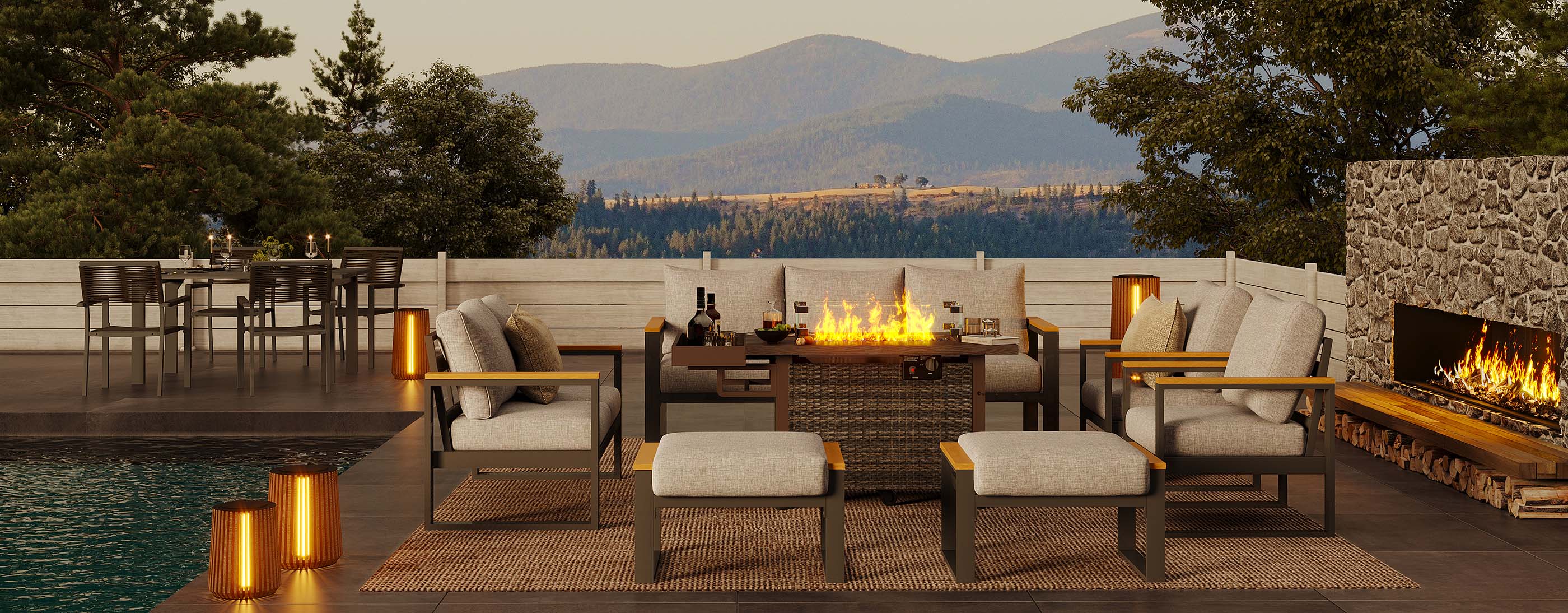 Aluminum Outdoor Conversation Set