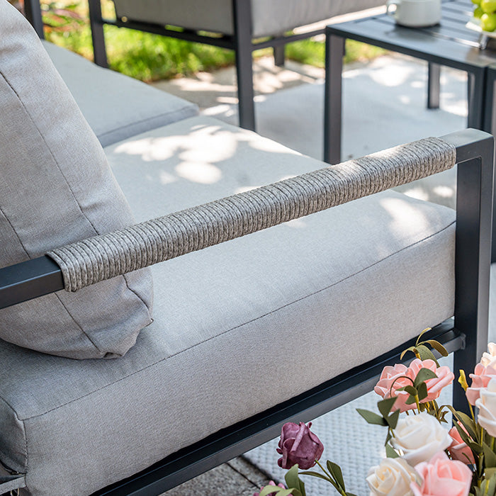 Metal Patio Furniture Set Handcrafted Wicker