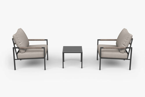 3 PCS Metal Patio Furniture Set with 5-Inch Thick Cushions