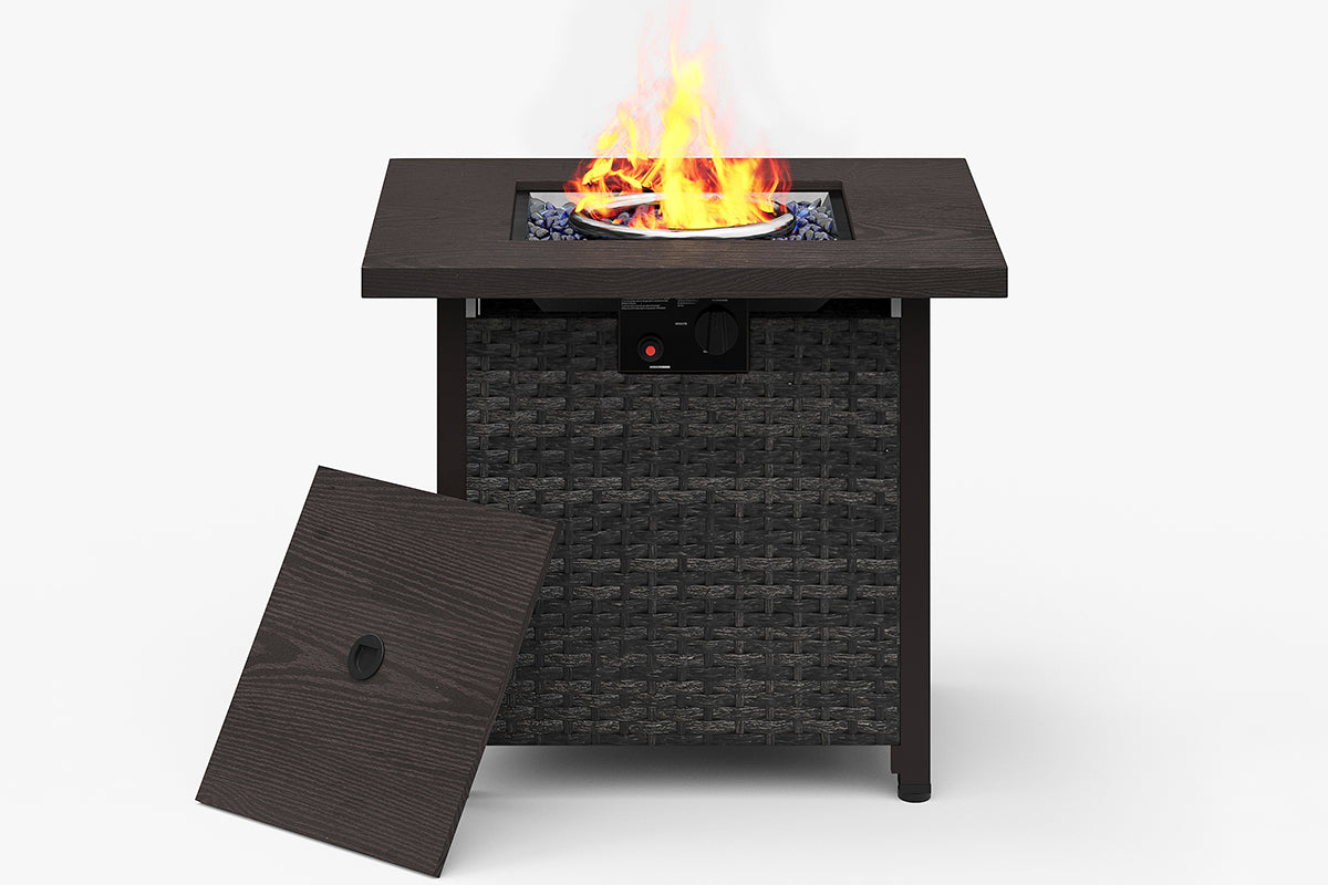 28 Inch Outdoor Fire Pit Table with Rain Cover