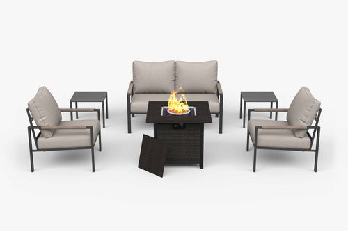 Metal Patio Furniture Set with 5-Inch Thick Cushions