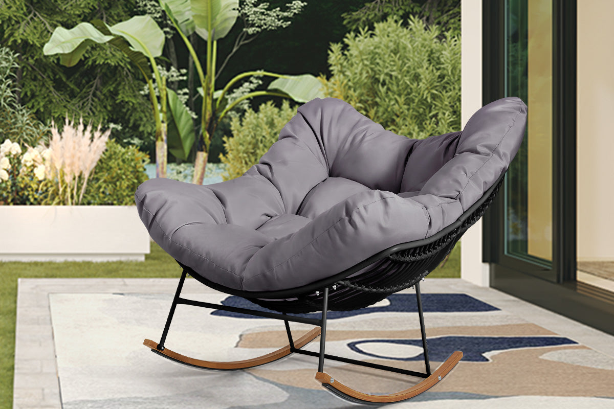 Outdoor Rocking Chair with Cushion - Thumbnail 3