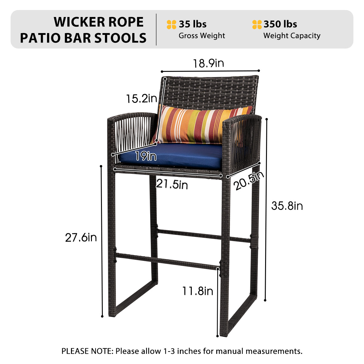 Outdoor Wicker Bar Stools