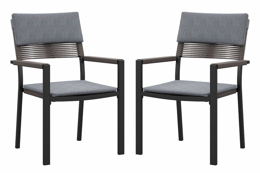 Sundale Outdoor 4/6-pcs Wicker Patio Dining Chairs Metal Frame with Cushions
