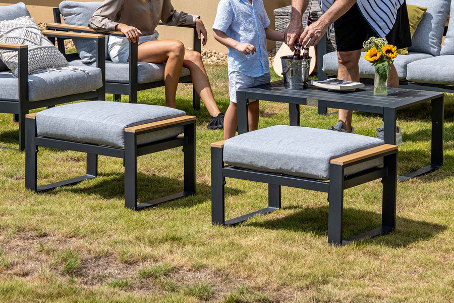 Sundale Outdoor 2 Pieces Aluminum Patio Ottoman