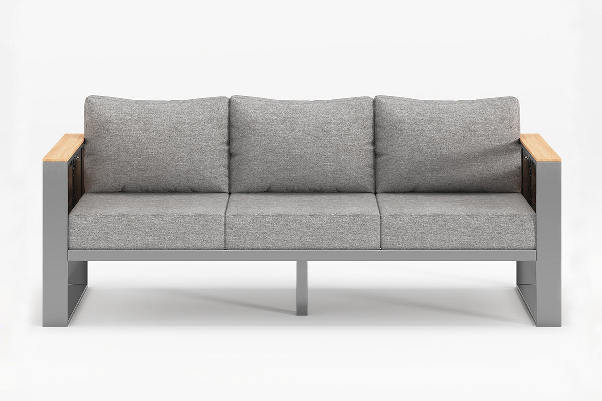 3-Seat_Aluminum_Patio_Sofa with gray cushion.#color_gray