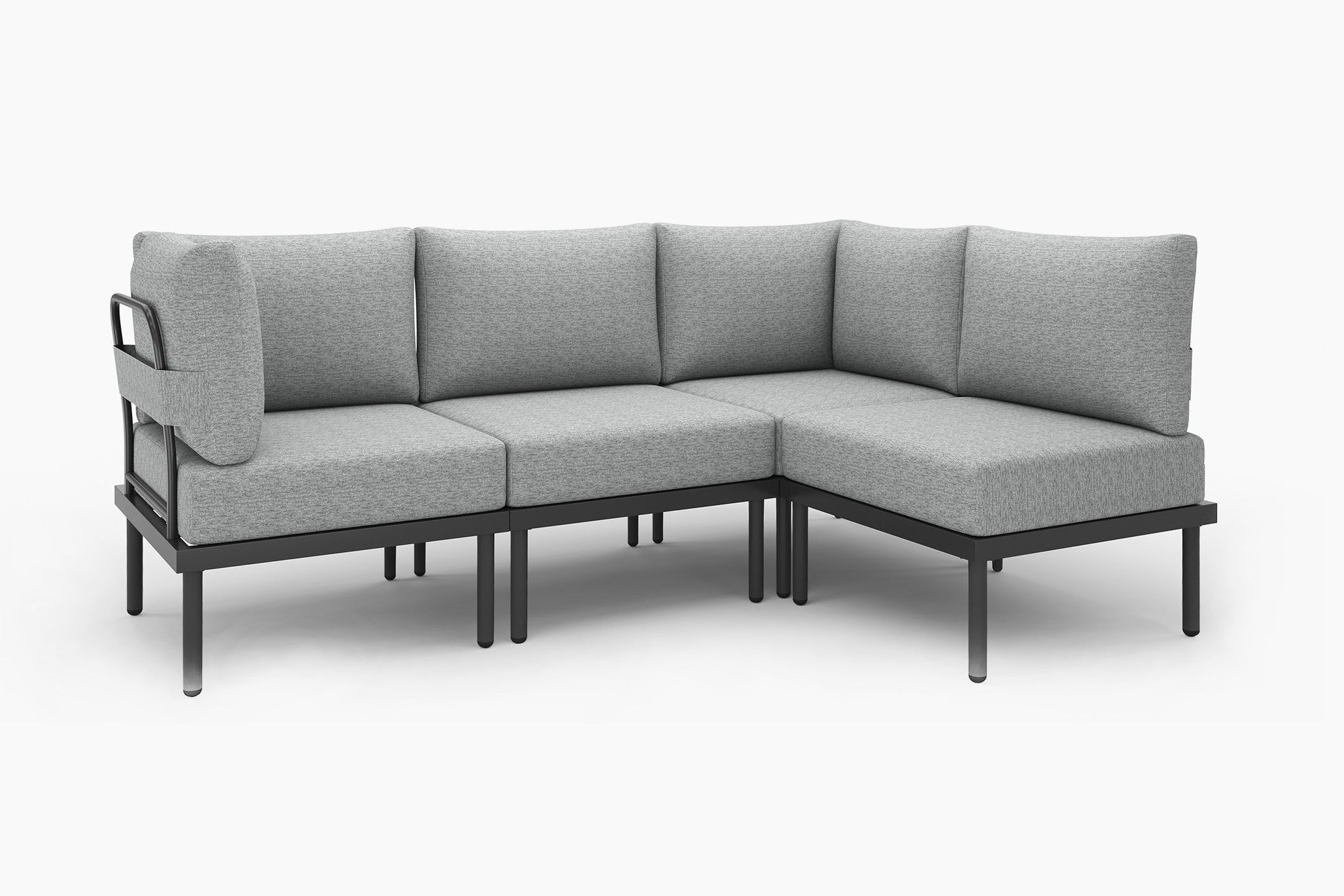 Gray sectional sofa on a white background.#color_gray
