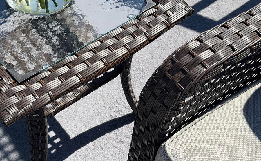 Sundale Outdoor 5-Piece Wicker Swivel Chairs Conversation Set