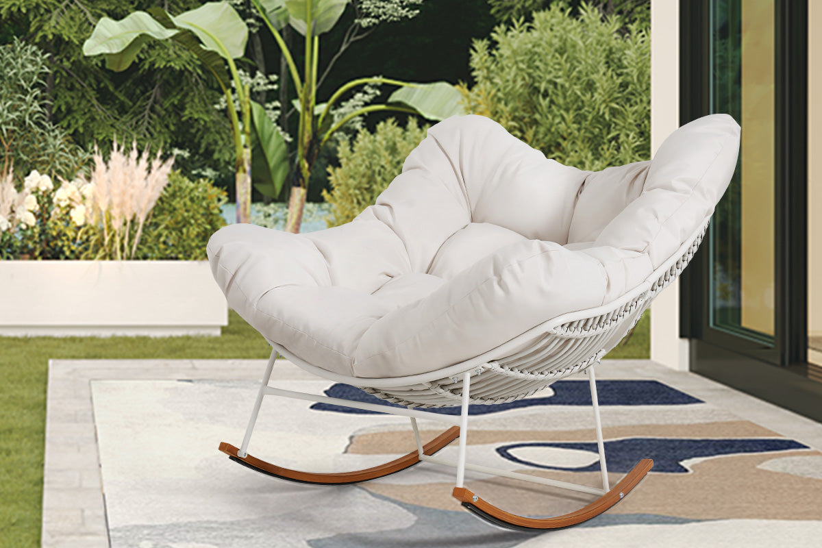 Outdoor Rocking Chair with Cushion - Thumbnail 4