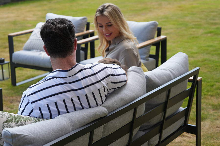 Sundale Outdoor 5 Pcs Conversation Sets with Aluminum Fire Pit Table