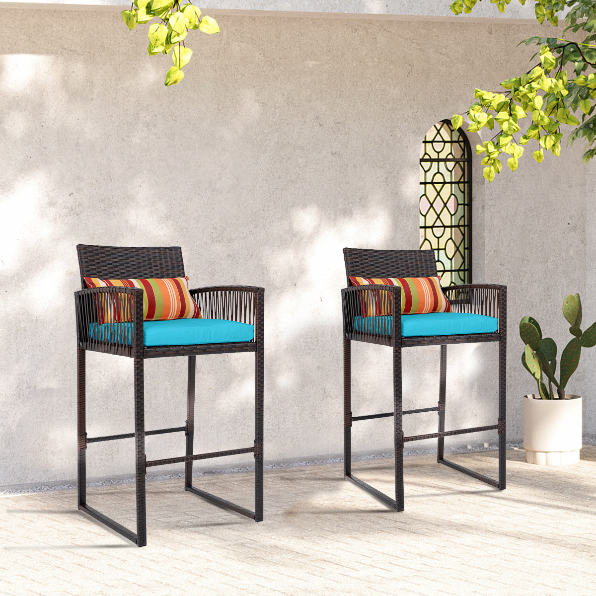Outdoor Wicker Bar Stools