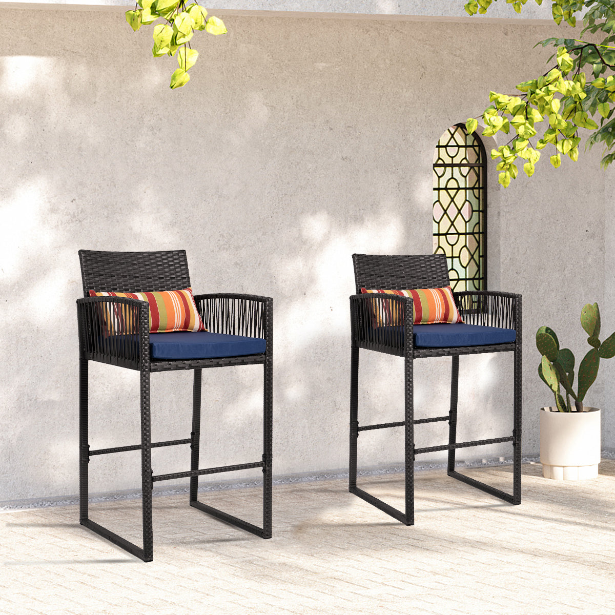 Outdoor Wicker Bar Stools