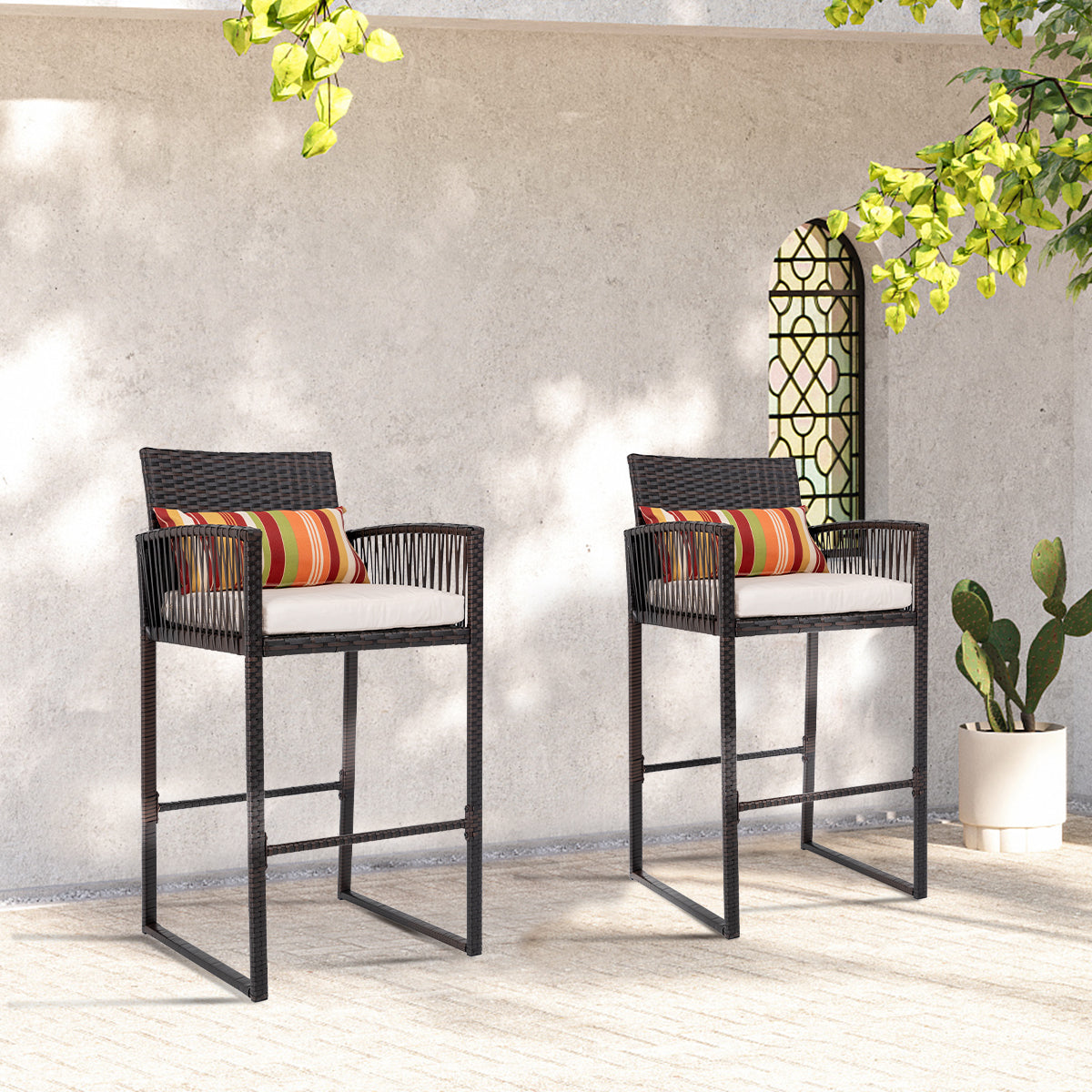 Outdoor Wicker Bar Stools