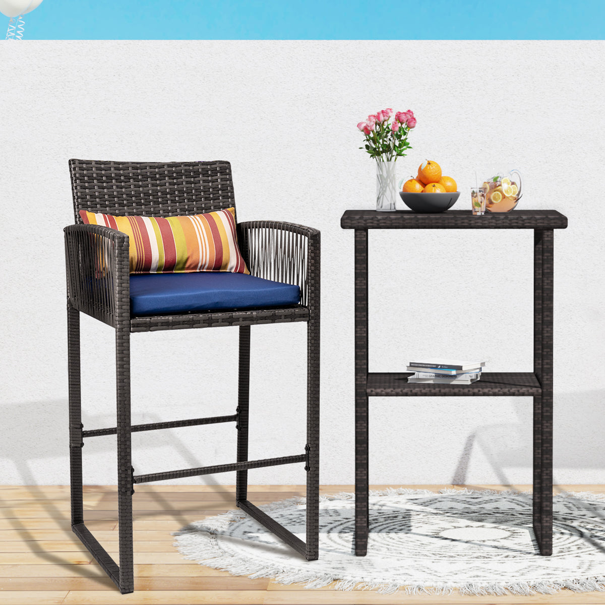 Outdoor Wicker Bar Stools