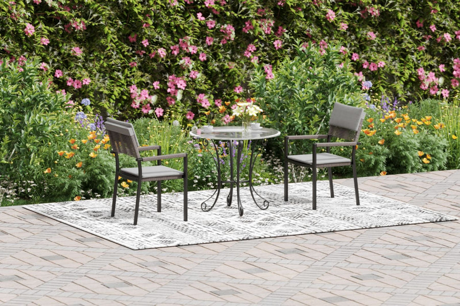 Sundale Outdoor 4/6-pcs Wicker Patio Dining Chairs Metal Frame with Cushions