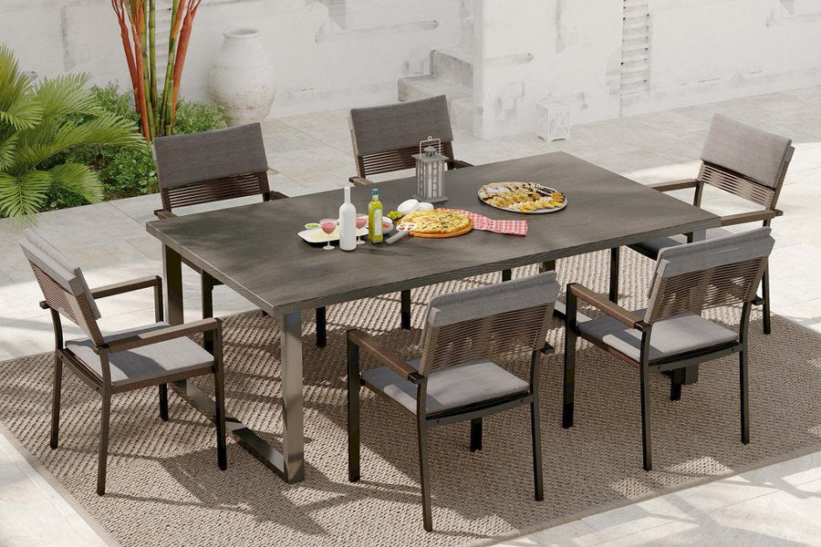 Sundale Outdoor 4/6-pcs Wicker Patio Dining Chairs Metal Frame with Cushions