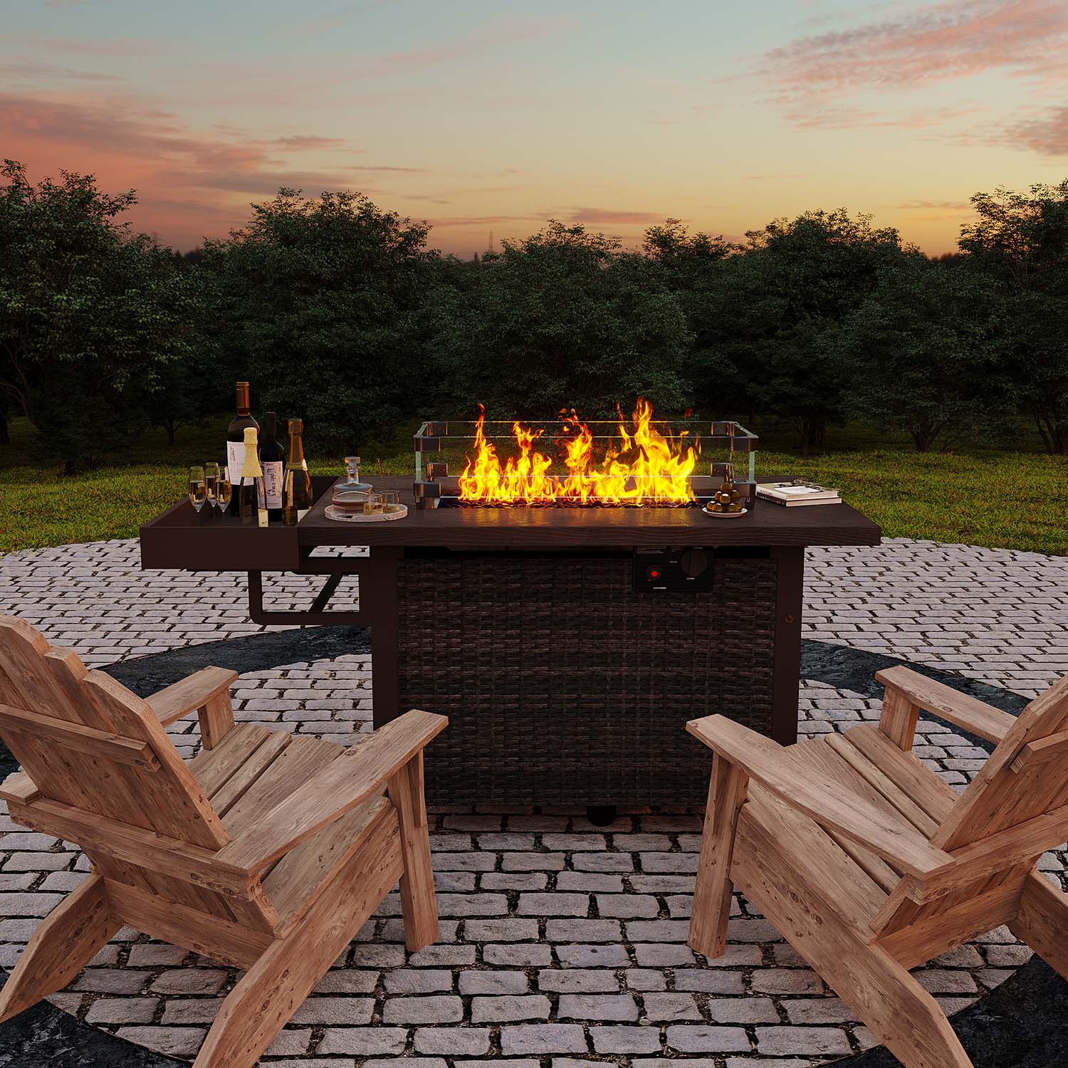 alt="52 Inch Outdoor Fire Pit Table"