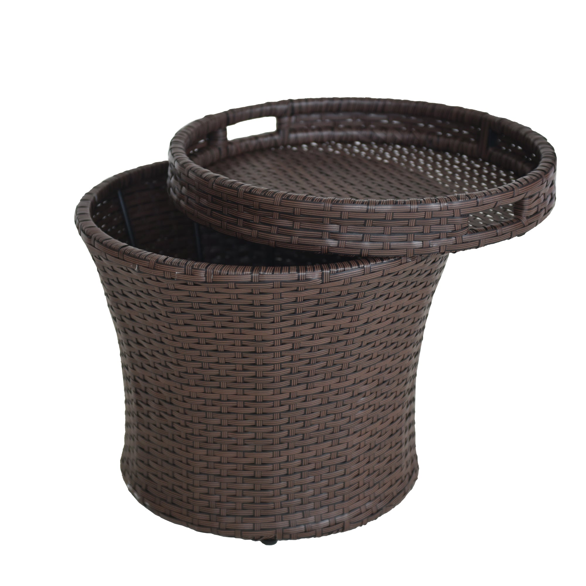 Sundale outdoor patio umbrella stand all weather wicker rattan umbrella table garden deals